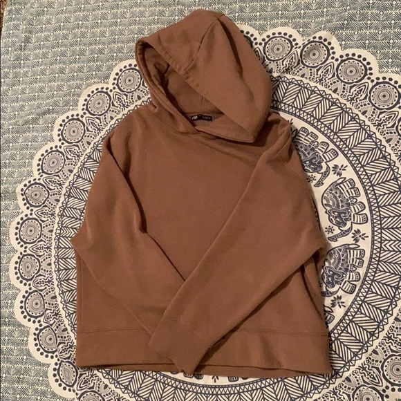 zara hoodie brown